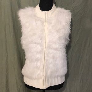 Faux fur sweater vest